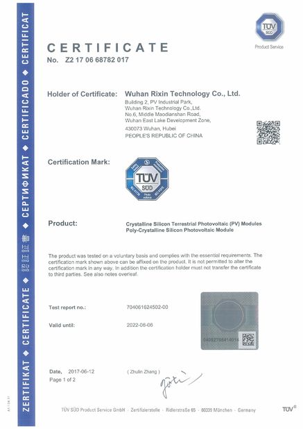 Porcellana Wuhan Rixin Technology Co., Ltd. Certificazioni