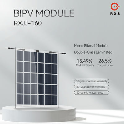 Pannelli solari di vetro BIPV della classe A 160W 200W 250W trasparenti personalizzabili